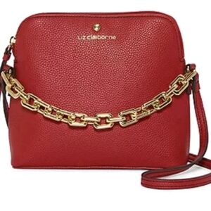 Liz Claiborne Monica Deep Red Crossbody Purse Bag NEW